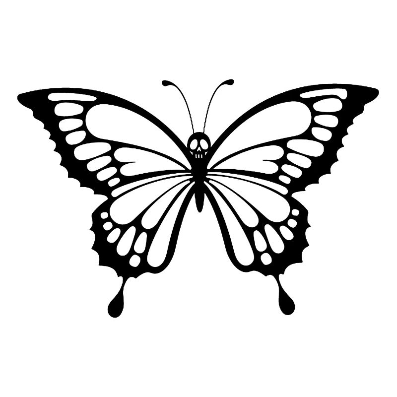 Crâne et papillon noir