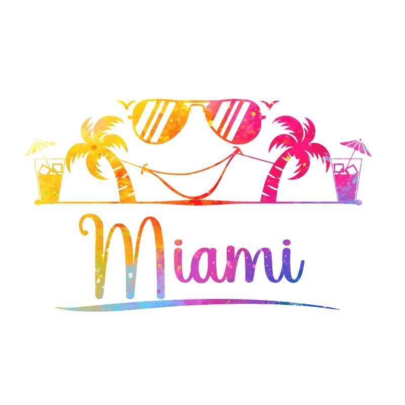 Miami Strandpalmen Regenbogen-Design