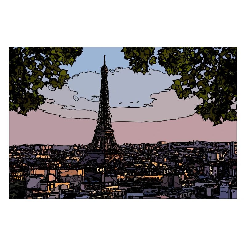 Paris Abendstimmung am Eiffelturm