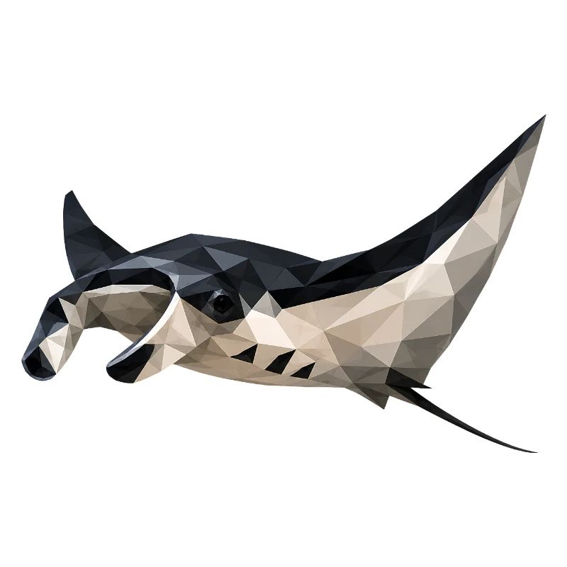 Geometrischer Mantarochen Kunstdruck