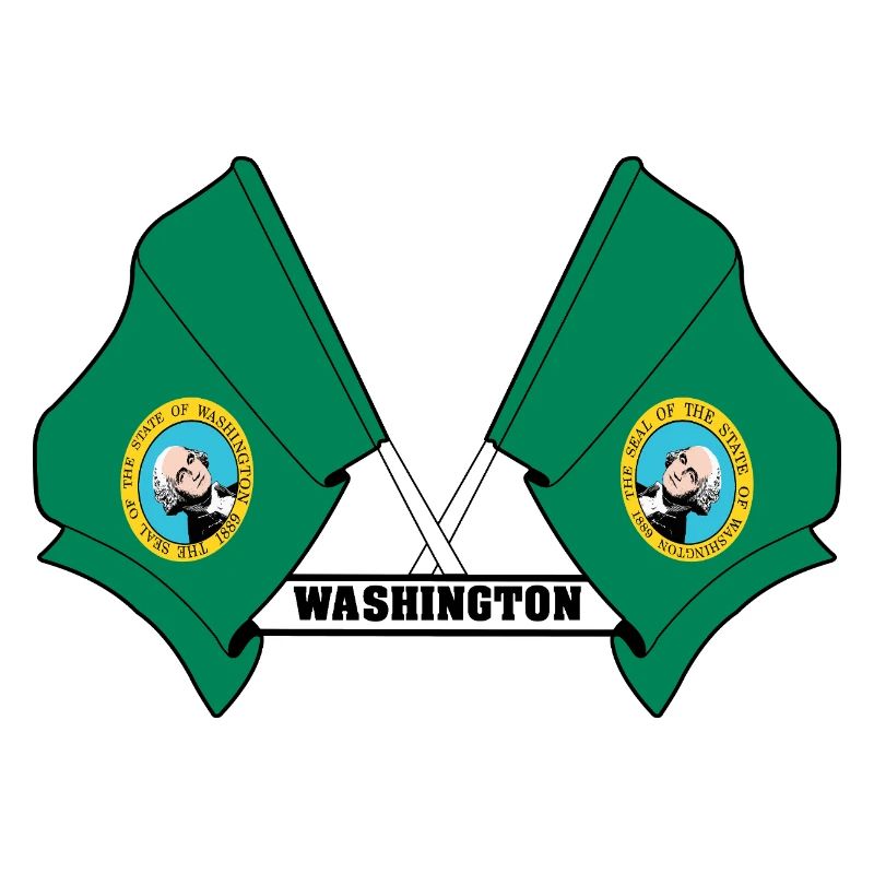 Two flags text WASHINGTON