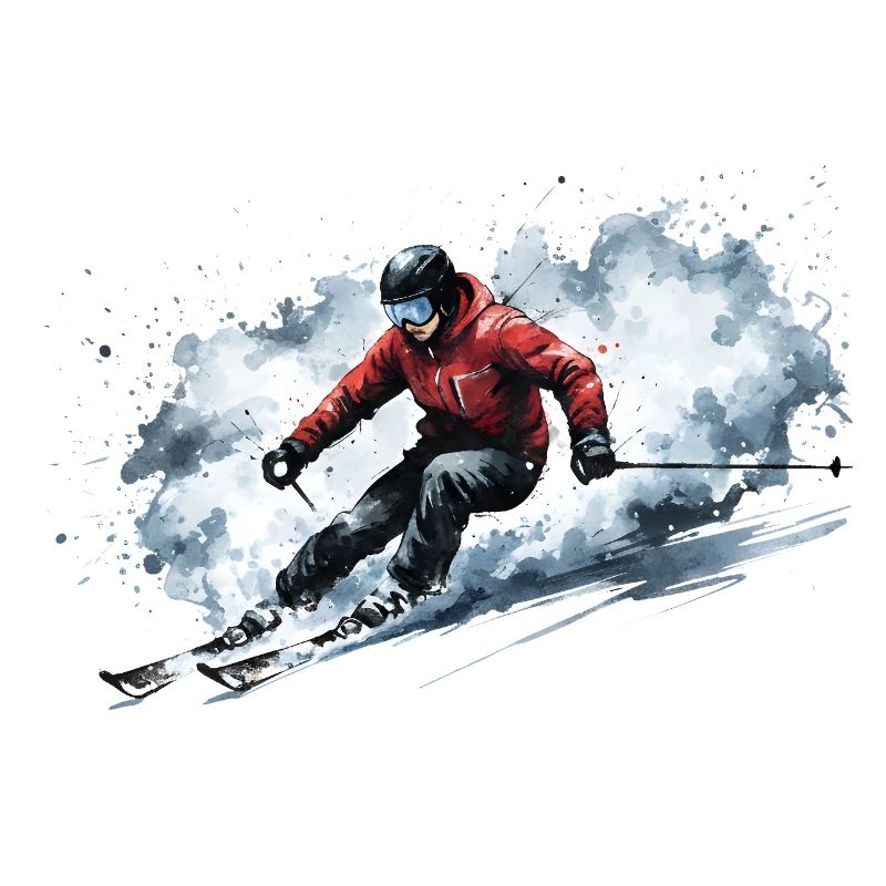 Skiers Deep Snow Freeride Action
