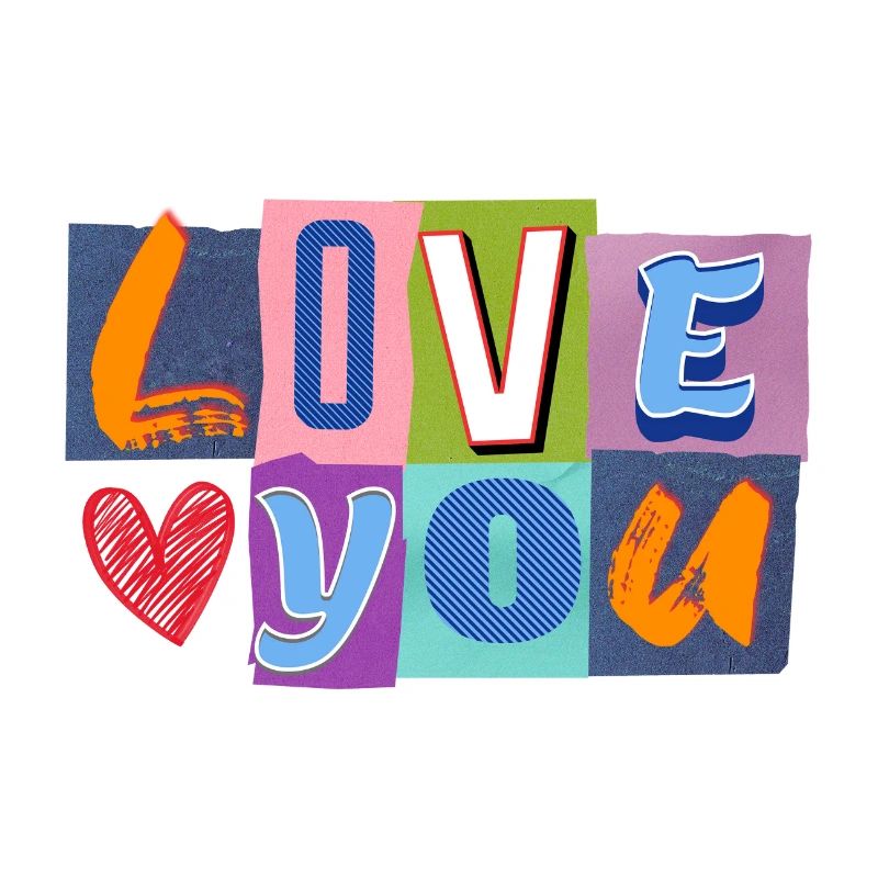 Liebe in Bunt-Collage