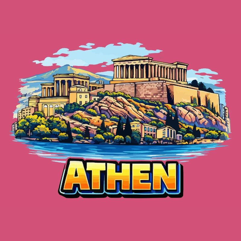 Illustration de l’île de l’Acropole d’Athènes