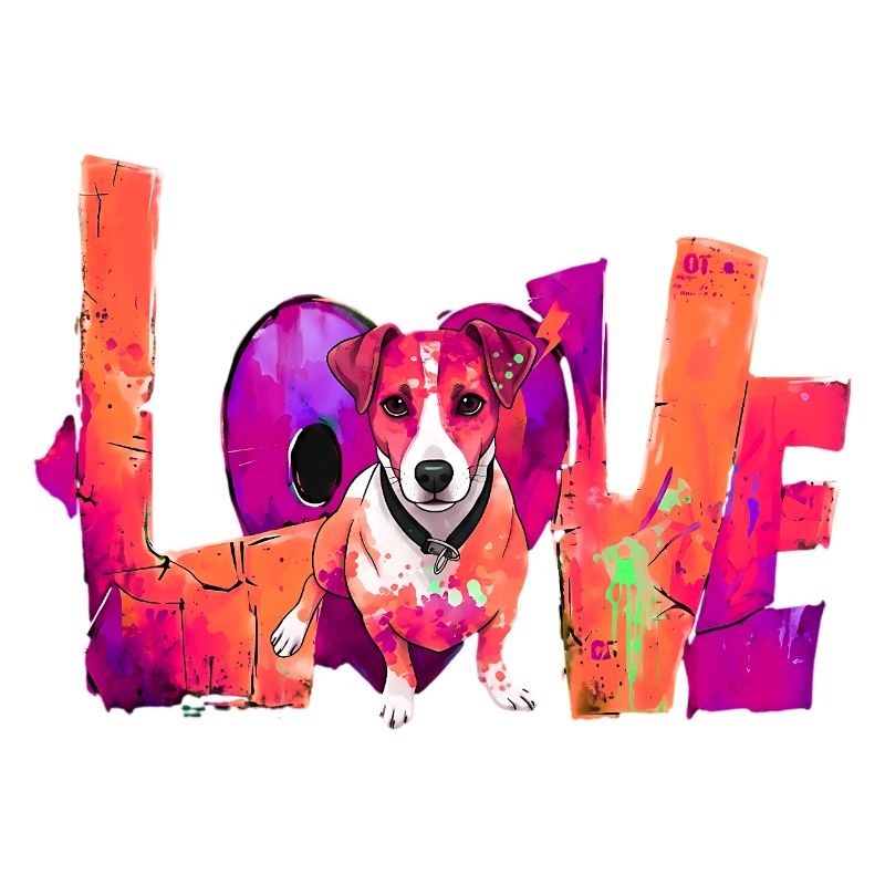 Jack Russell Terrier adore les chiens de lettrage