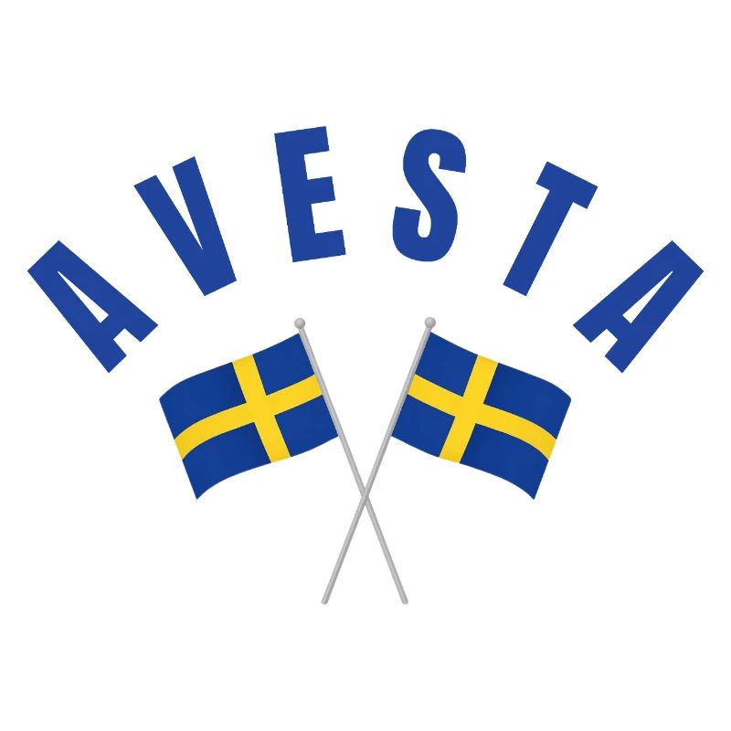 Avesta-Two Crossed Swedish Flags