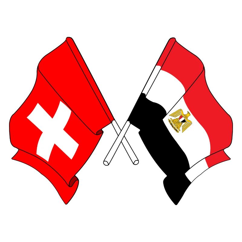 Drapeau de la Suisse et drapeau de l’Égypte