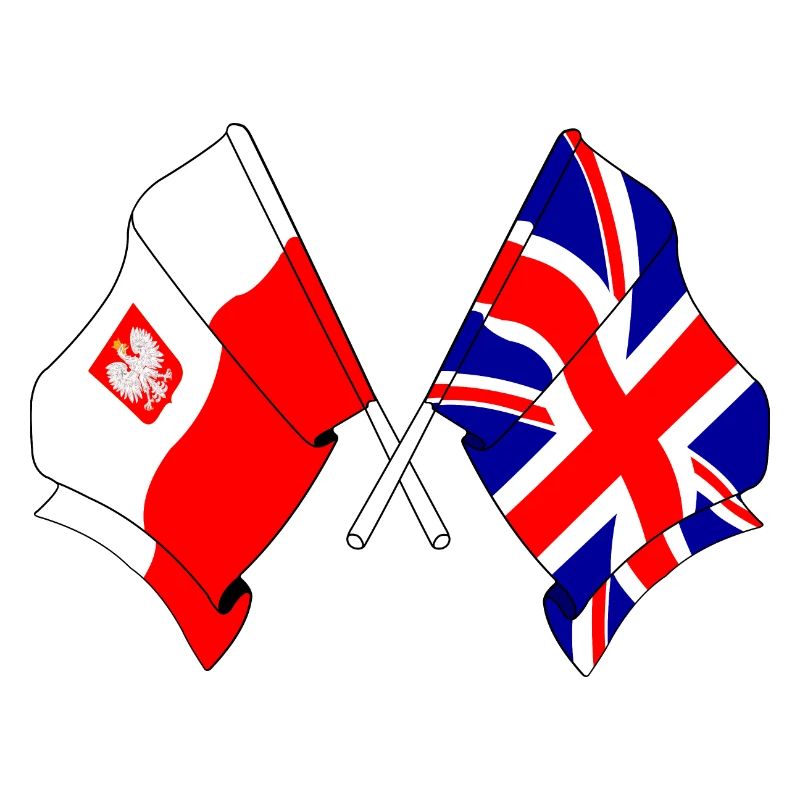 Drapeau de la Pologne, drapeau de l’Angleterre