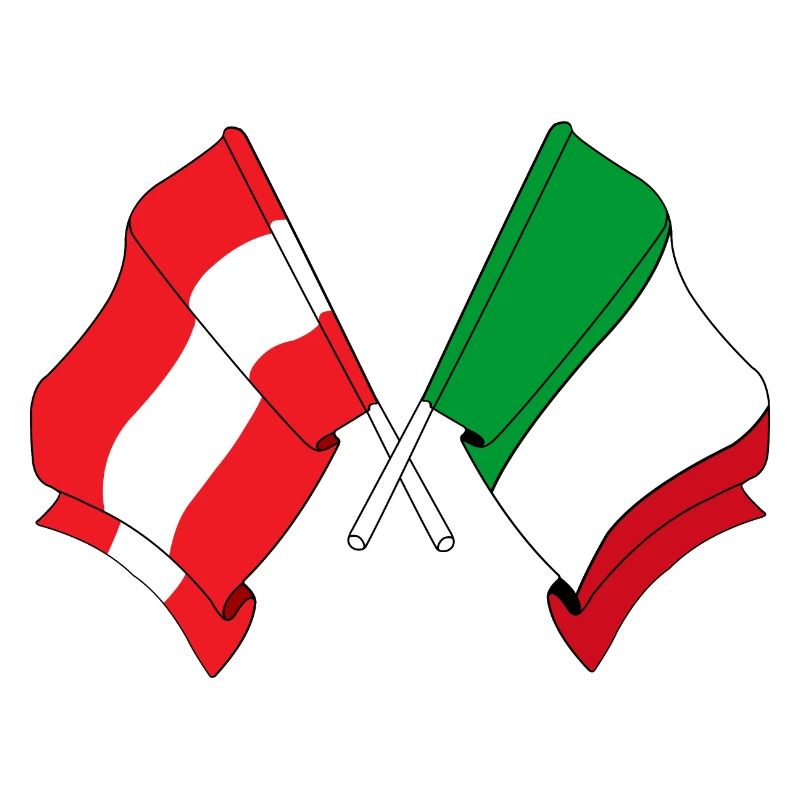 Drapeau Autriche, drapeau Italie