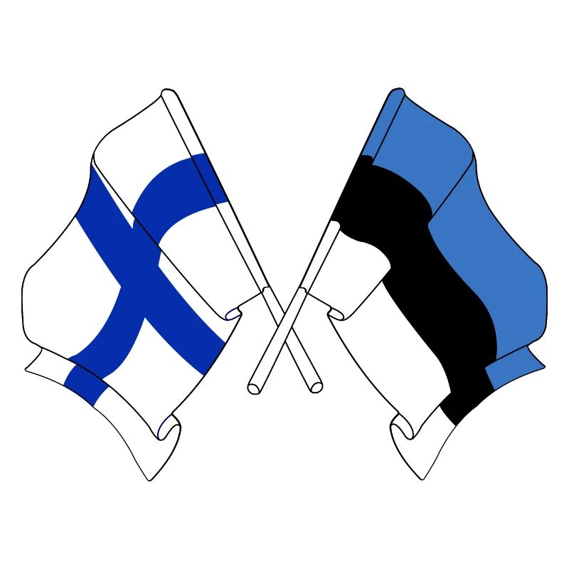 Drapeau Finlande, drapeau Estonie