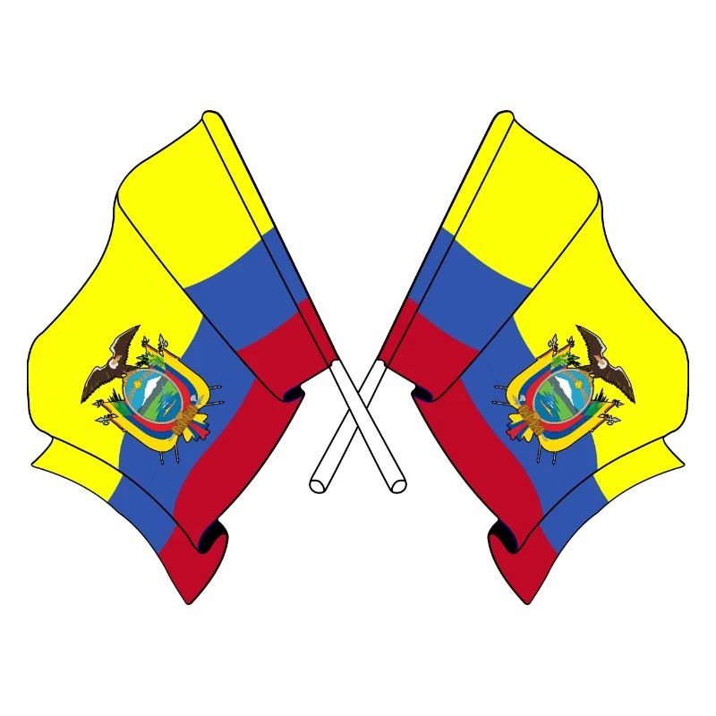 Flags crossed Ecuador