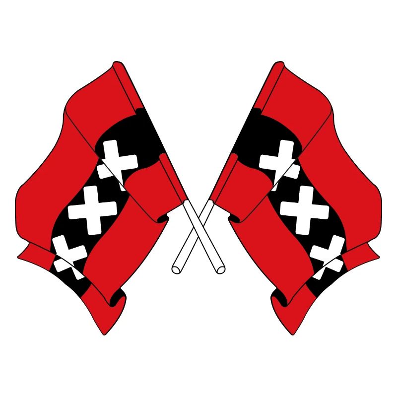 Deux drapeaux Amsterdam Pays-Bas