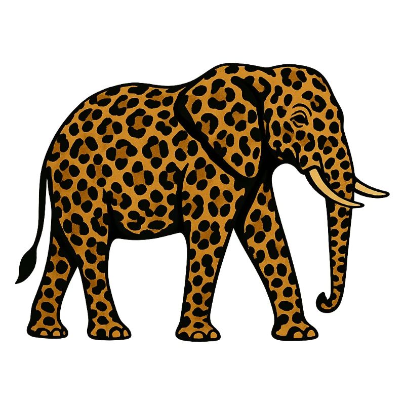 Motif léopard éléphant