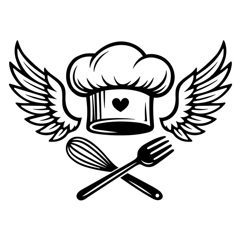 Chapeau de chef avec cœur et ailes