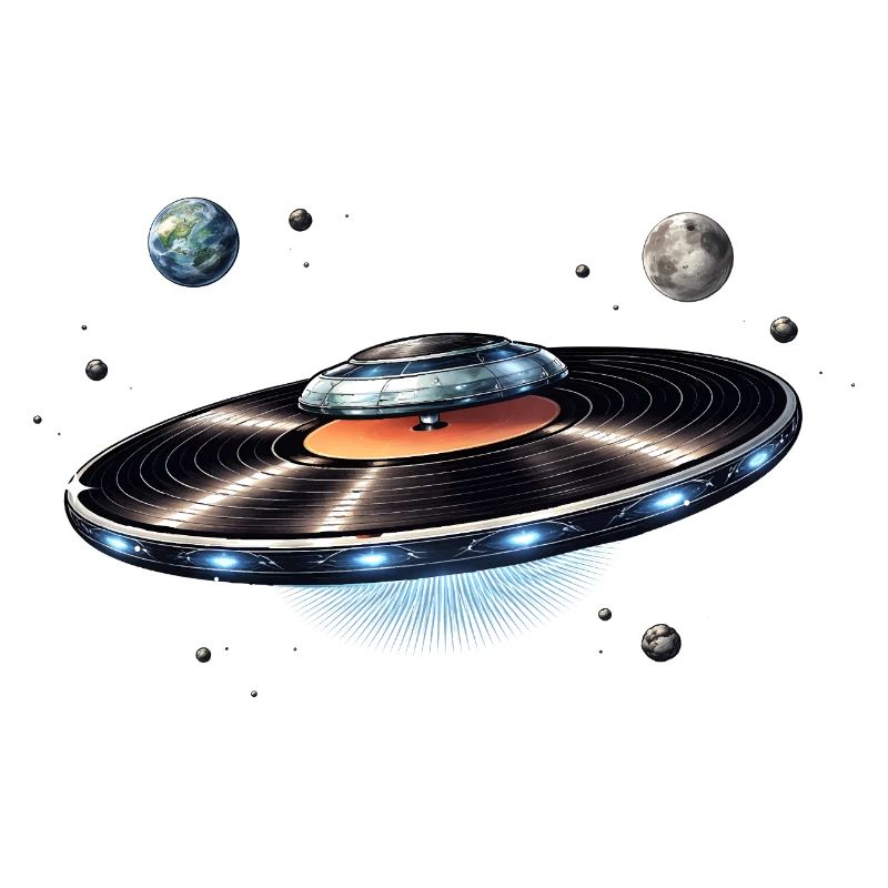 OVNI tiré d’un disque vinyle dans l’espace
