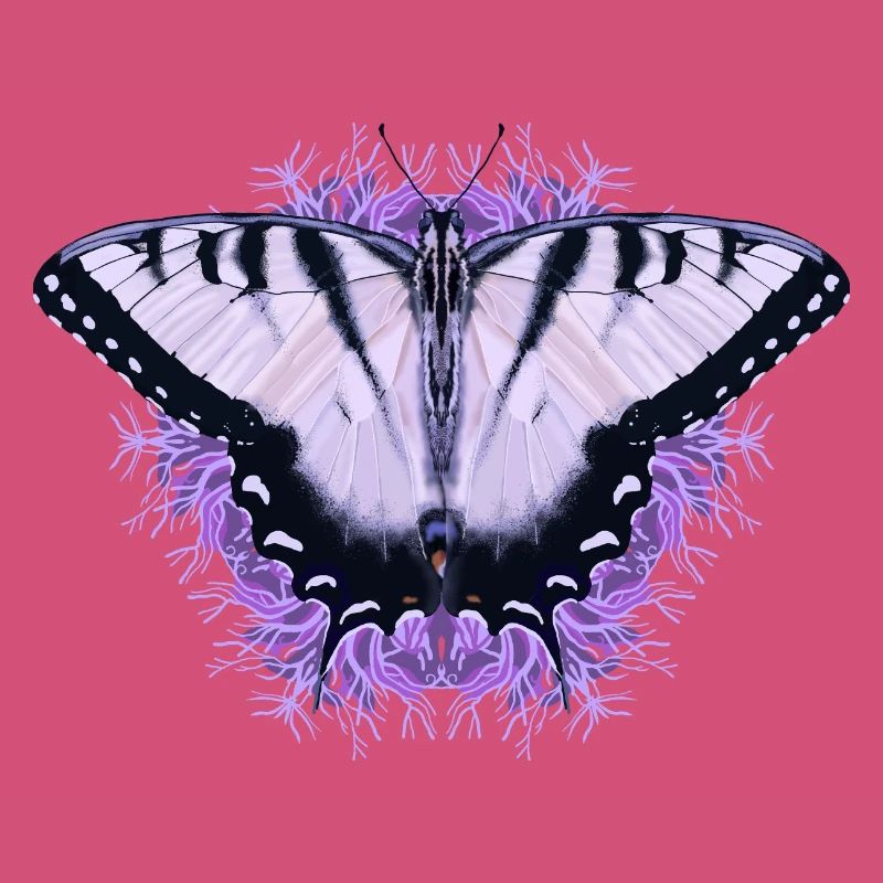 Papillon blanc à fleur pourpre