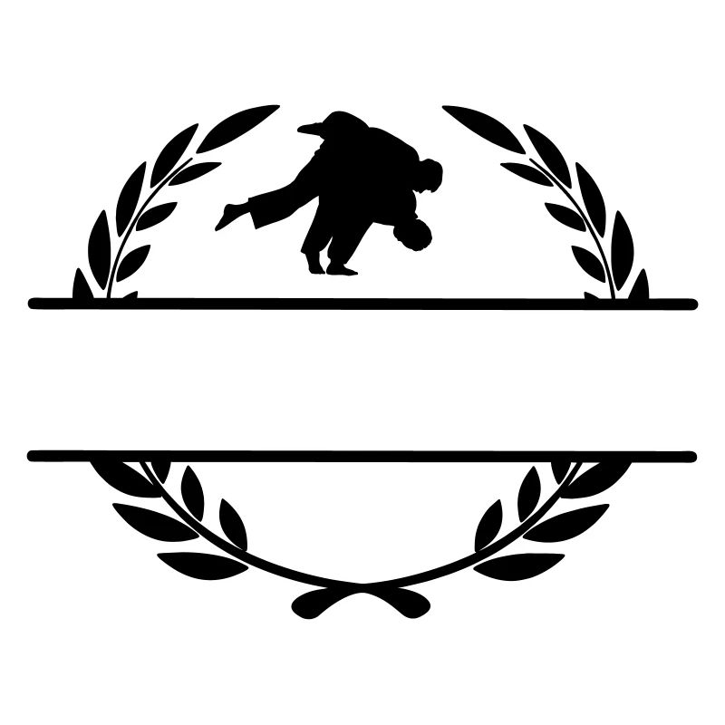 Judo throw in laurel wreath