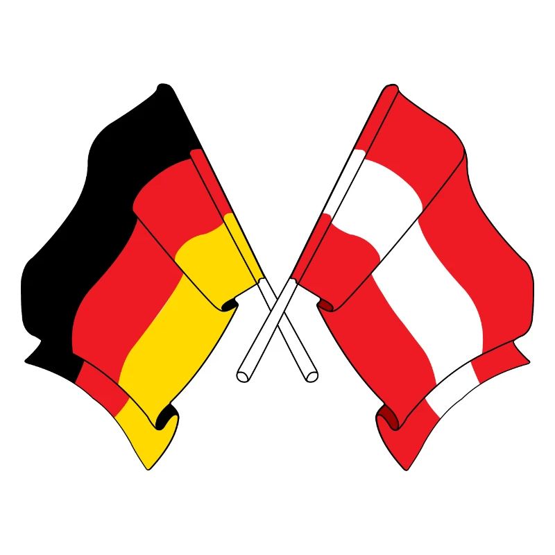 Drapeau de l’Allemagne et drapeau de l’Autriche