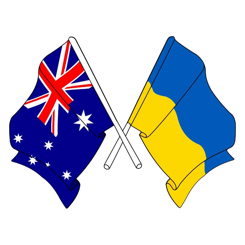 Drapeau de l’Australie et drapeau de l’Ukraine
