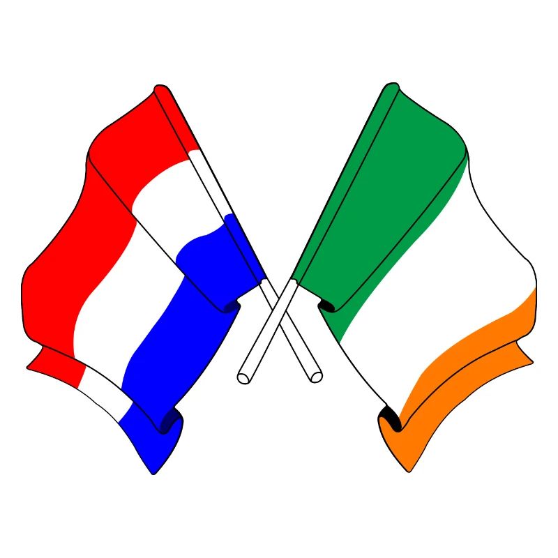 Drapeau des Pays-Bas et drapeau de l’Irlande