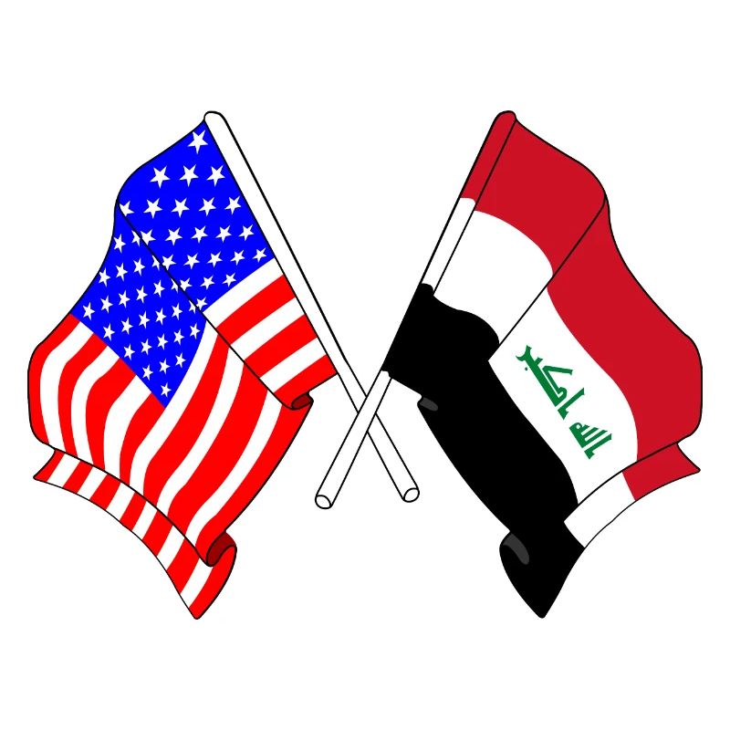 Drapeau des États-Unis et drapeau de l’Irak