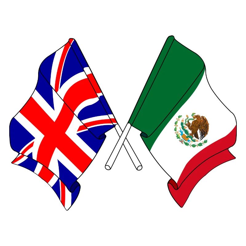 Drapeau de l’Angleterre, drapeau du Mexique