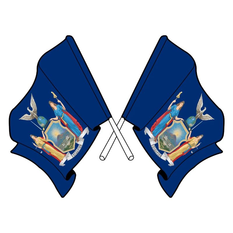 de petits drapeaux traversaient New York