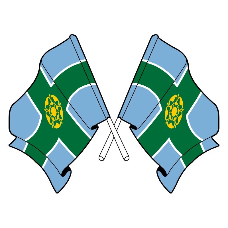 Derbyshire Flags Crossed