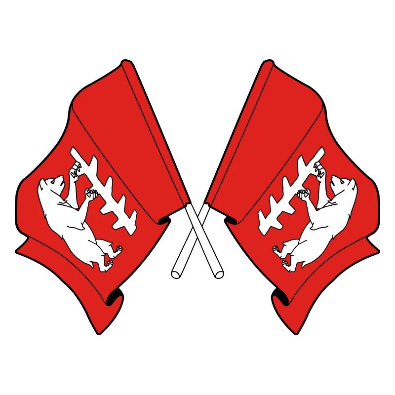 Deux drapeaux croisés du Warwickshire