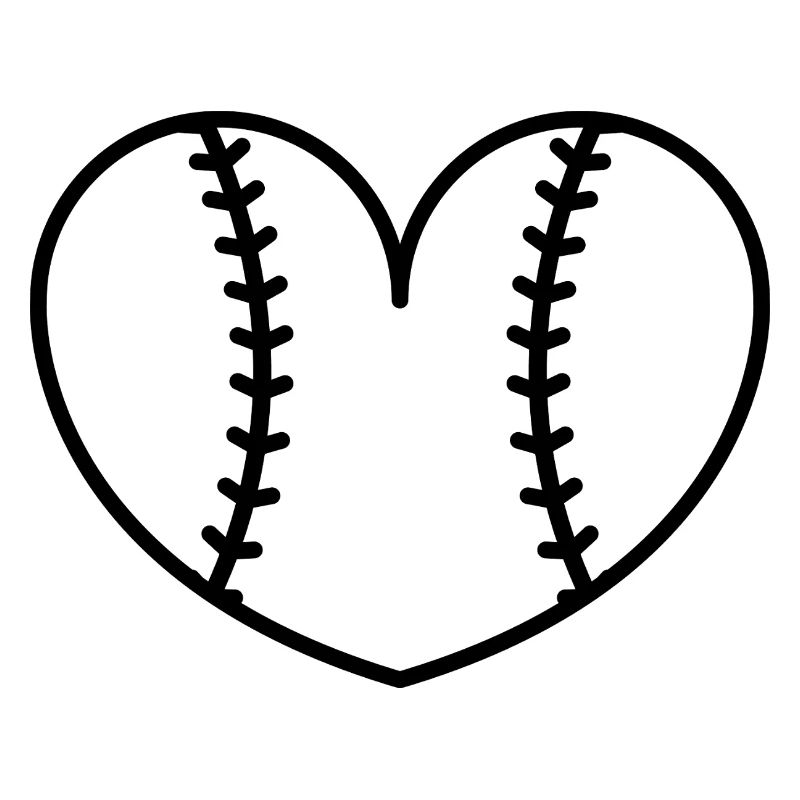 Baseball softball heart