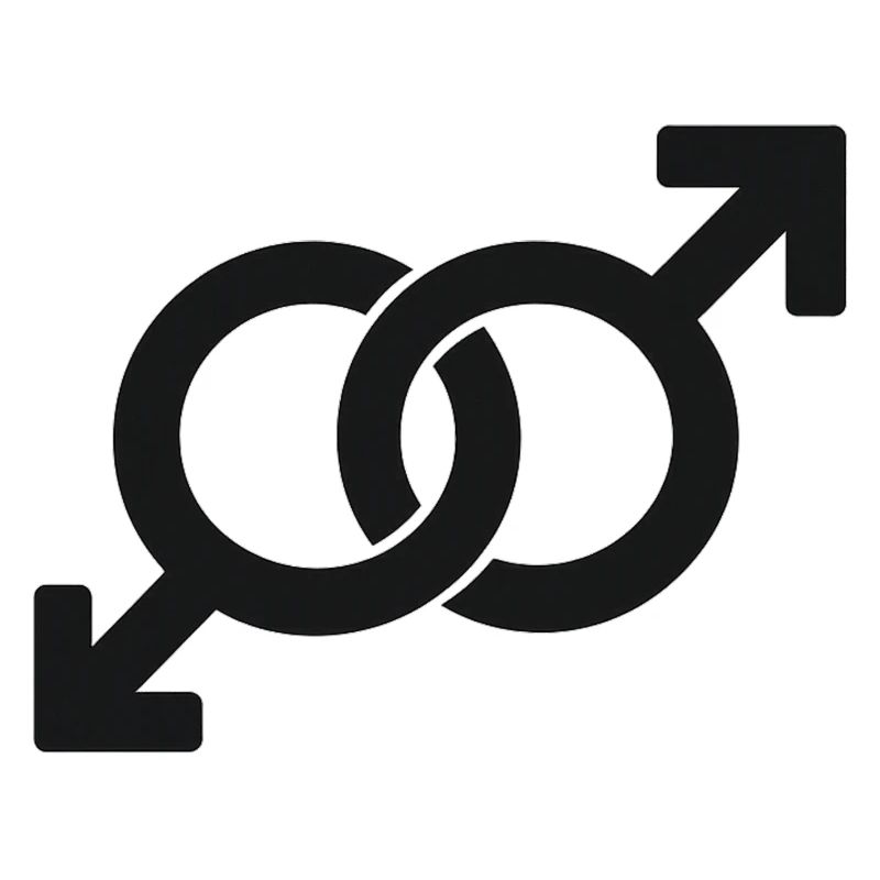 Symboles masculins entrelacés