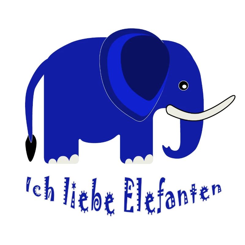 Éléphant bleu J’adore les éléphants