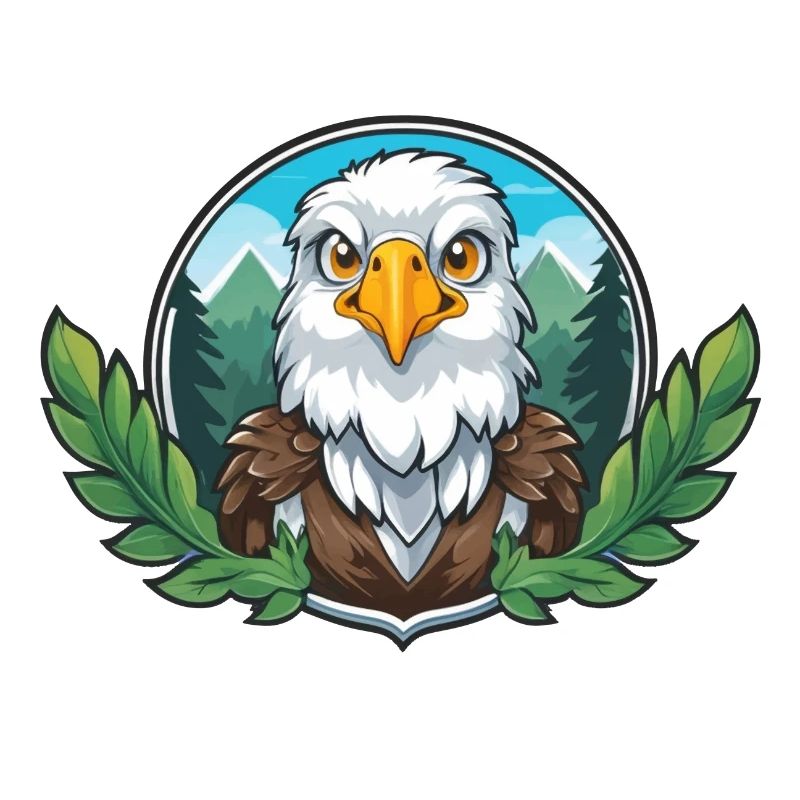 Bald eagle guardian in the forest