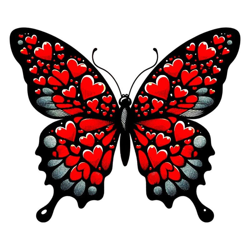 Papillon avec des cœurs