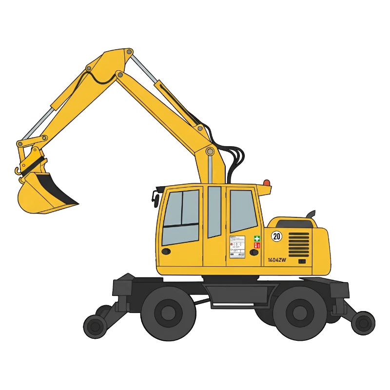 Road-rail excavator Excavator track construction