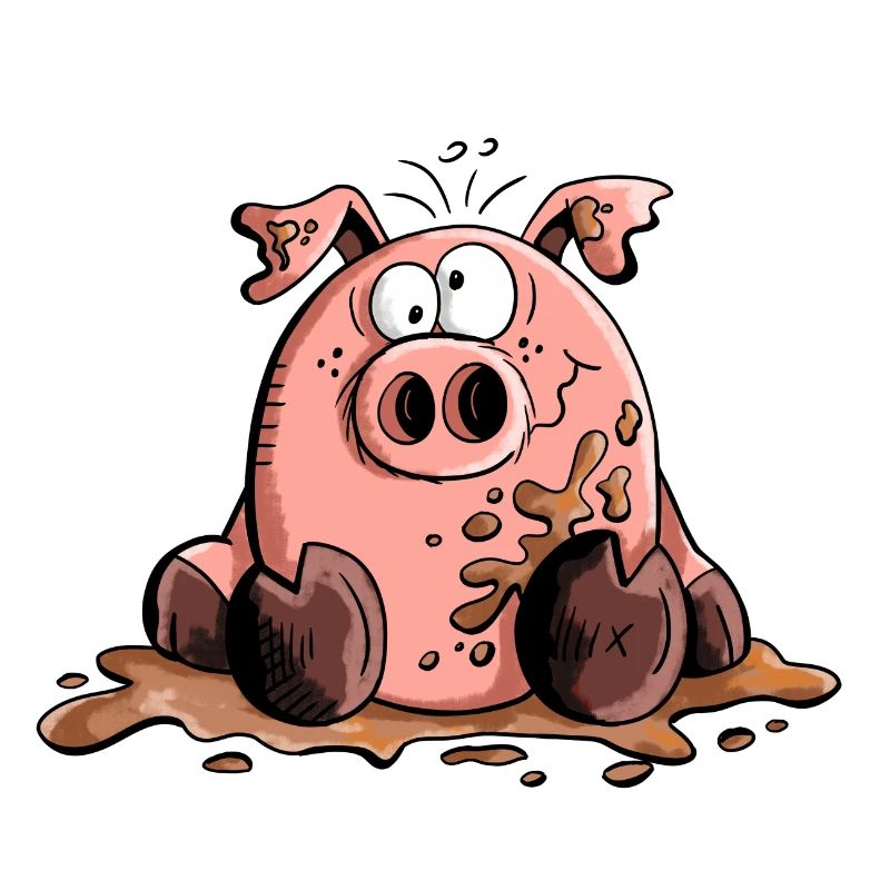 Cochon dans la boue - Cochons - Cadeau