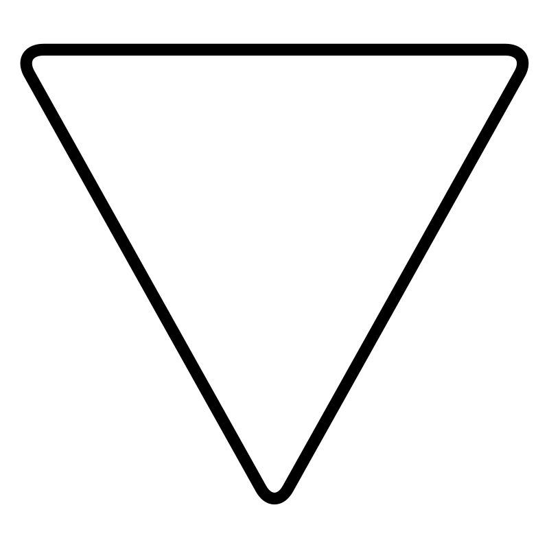 Triangle with rounded corners as a warning sign