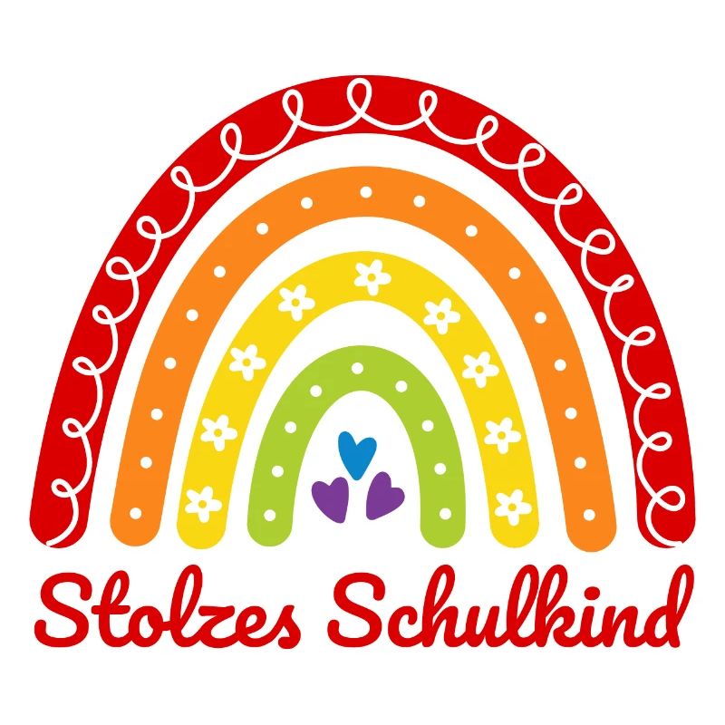 Stolzes Schulkind Boho Regenbogen bunt Einschulung