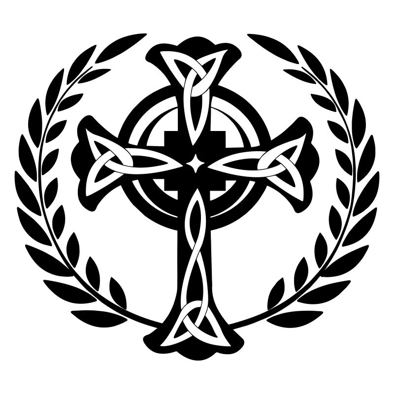 Celtic cross laurel wreath