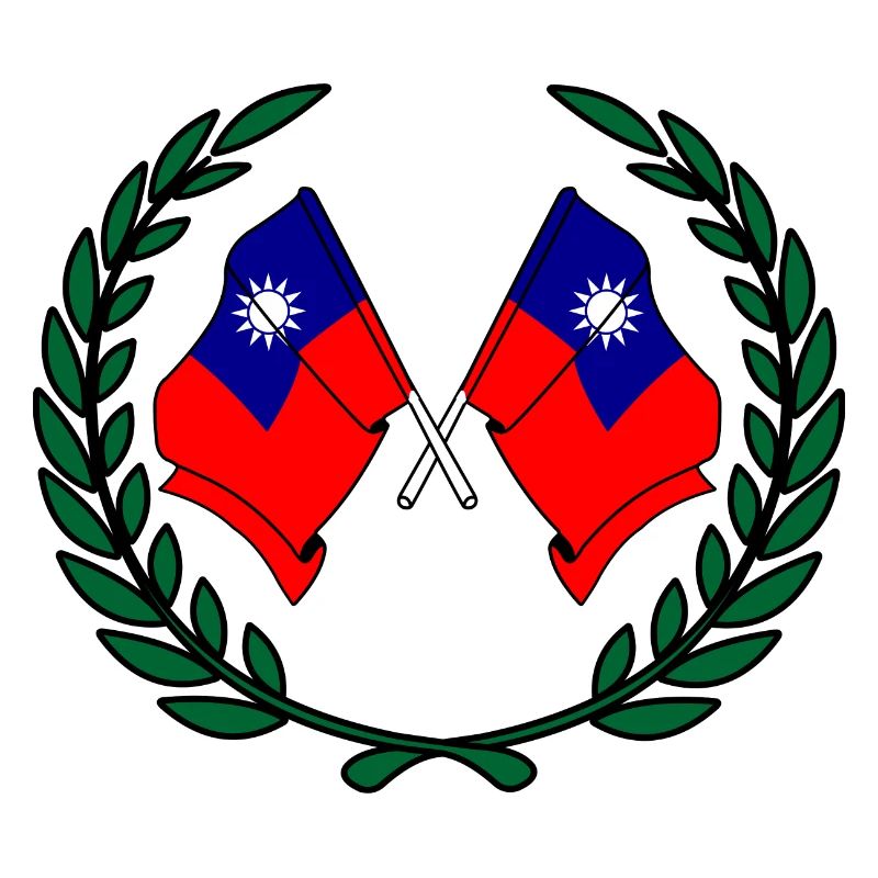 Drapeaux de Taiwan en couronne de laurier