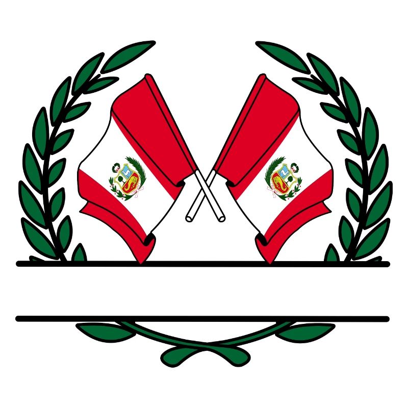Drapeaux Pérou bannière couronne de laurier