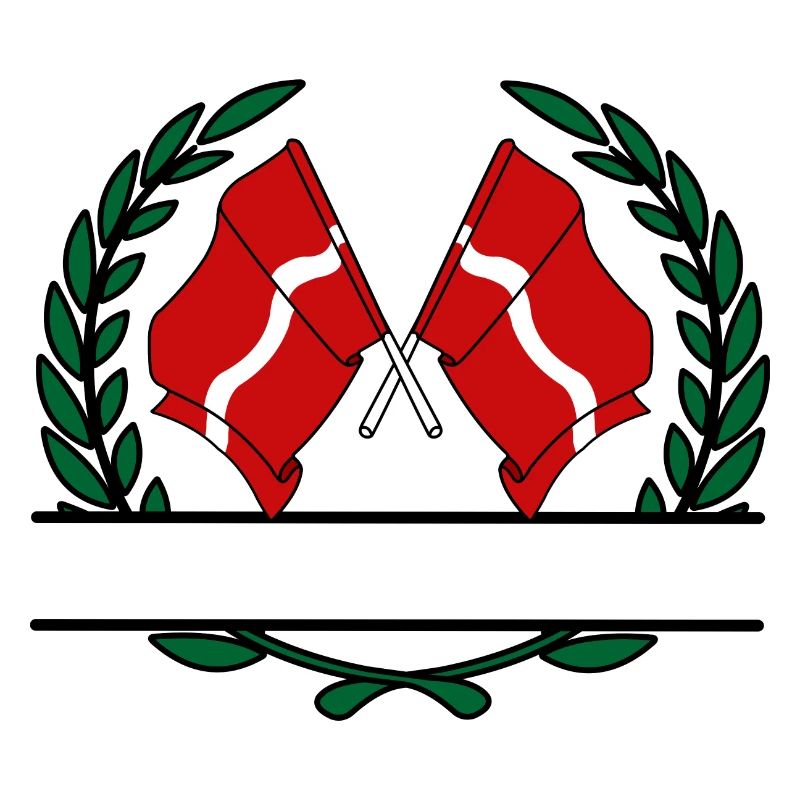 Drapeaux Lettonie couronne de laurier bannière