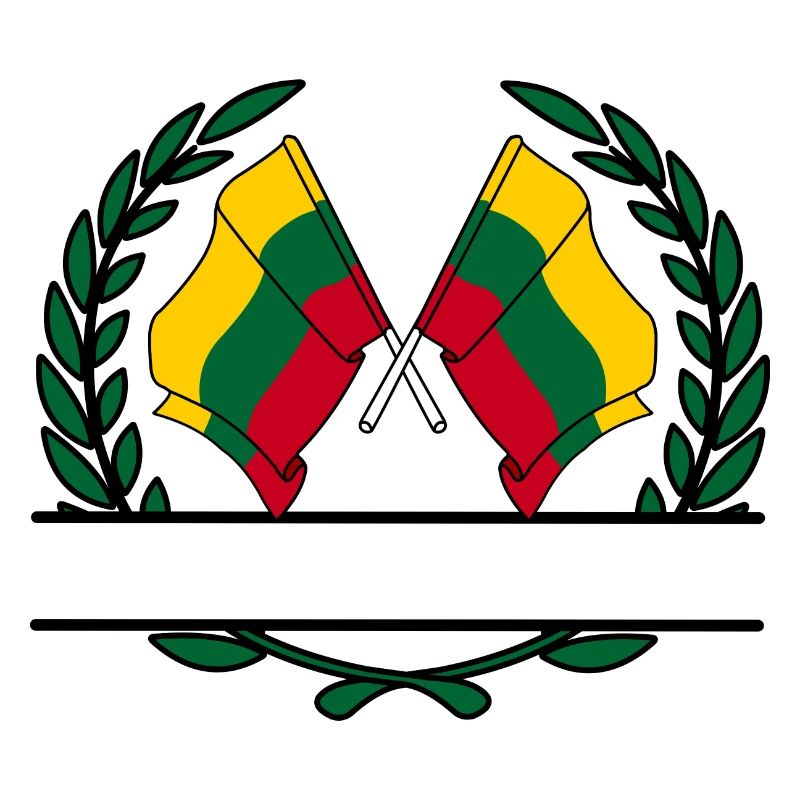 Drapeaux Lituanie couronne de laurier bannière