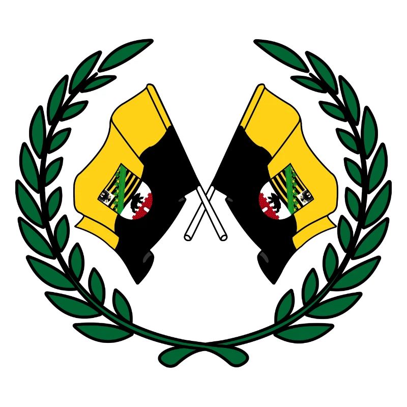Drapeaux saxe-anhalt couronne de laurier