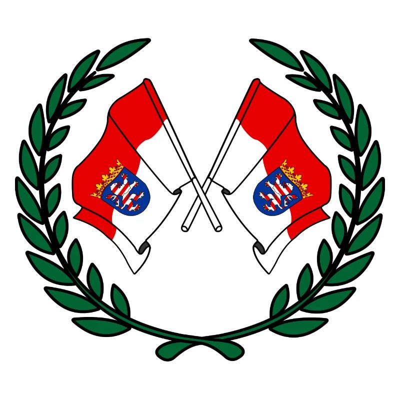 Flags Hesse laurel wreath