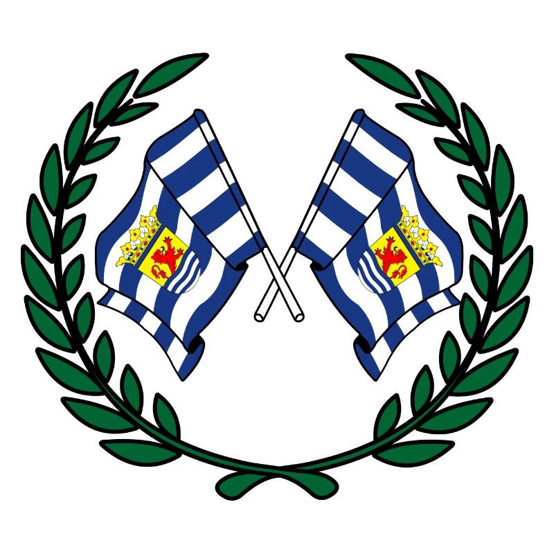 Drapeaux de la province de Zélande couronne de laurier