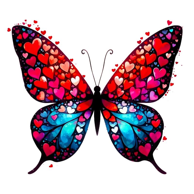 Papillon avec des cœurs