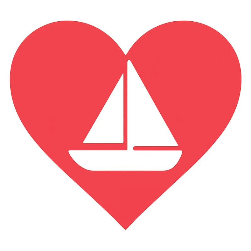 Herz mit Segelboot Design