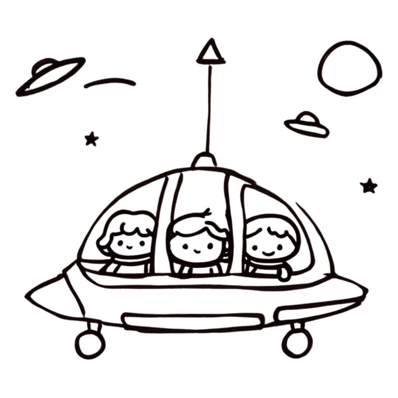 Small UFO crew in space