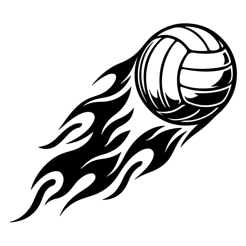 Volleyball Ball Fire Flame